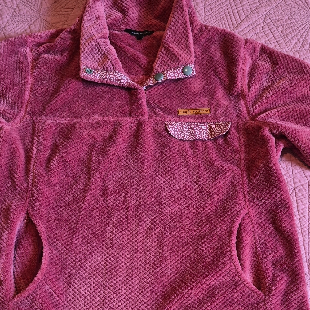 Simply Southern  Fuchsia Fleece Pullover